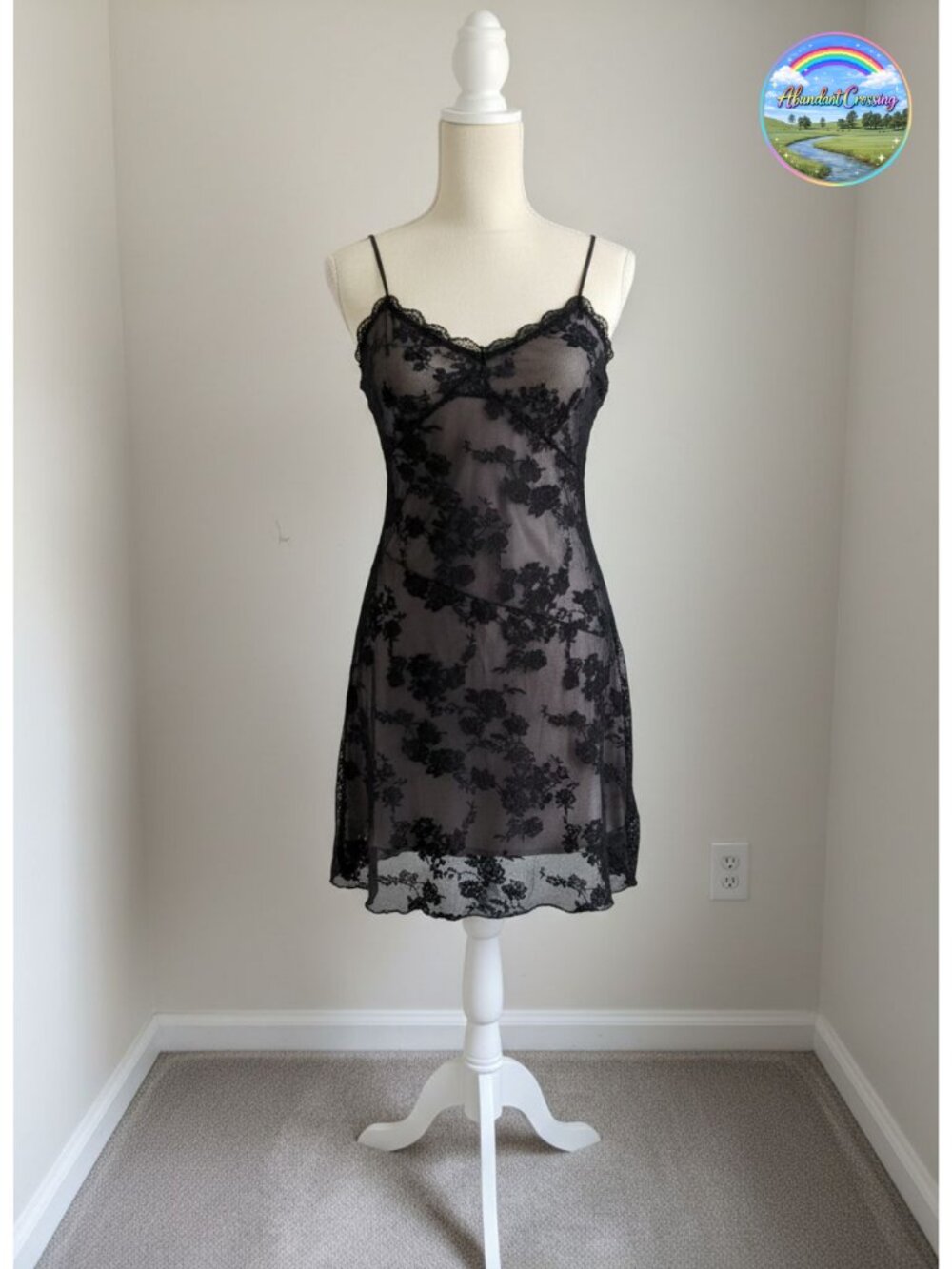 Women's Floral Mesh Mini Dress Spaghetti Strap Backless Summer Party